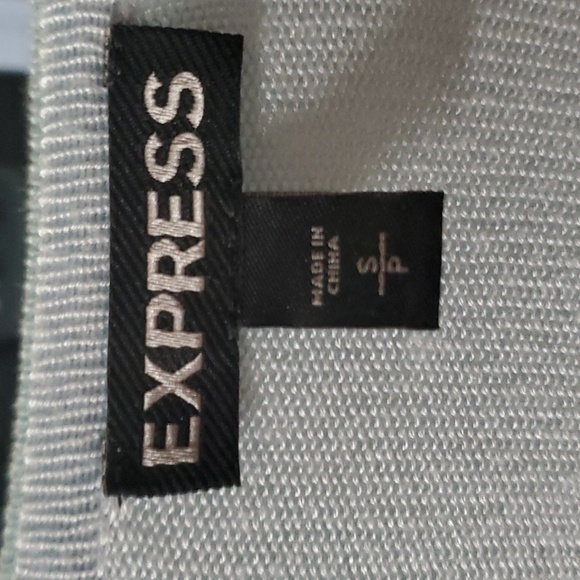 LIKE NEW! Express pastel blue with rhinestone detail light rayon knit sweater. - Picture 3 of 7